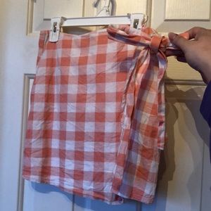 Pink Gingham mini skirt F21